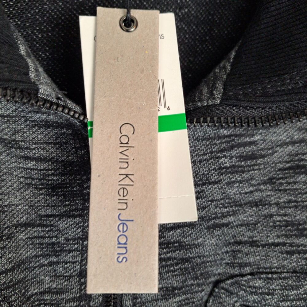 Calvin Klein Men's Med Grey Heathered Full Zip Hoodie Large NWT - Picture 5 of 12